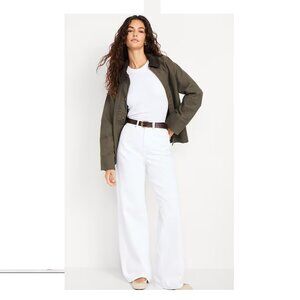 NWT Old Navy Extra white High-Waisted Wide-Leg Jeans size 4 petite